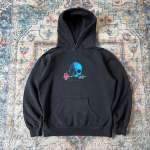 Vintage Metallica Skull Rose Band Pullover Hoodie Small